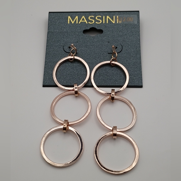 Massini Rose Gold Hoop Earrings - Picture 1 of 2